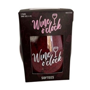 Wine o’clock Cozy Sock Set 2 pack NWT